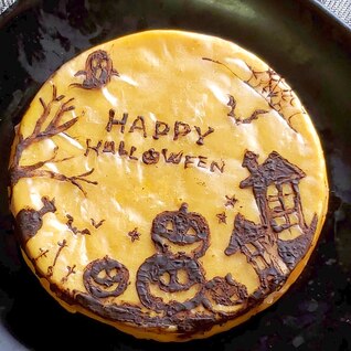 生春巻きの皮でデコる！ハロウィンかぼちゃのケーキ